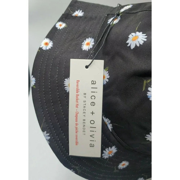 NEW Alice + Olivia By Stacey Bendet Reversible Bucket Hat Multicolor Daisy White - Picture 8 of 10